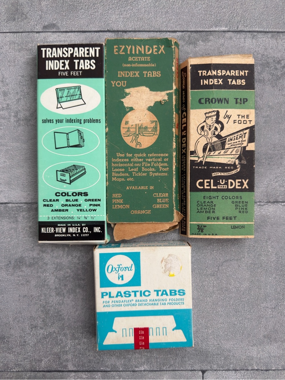 Vintage bundle index tabs & containers paper ephemera collectible office items
